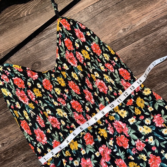 Colorful Floral Rose Tiered Flowy Maxi Dress Smocked Top Size 1X - Picture 9 of 13